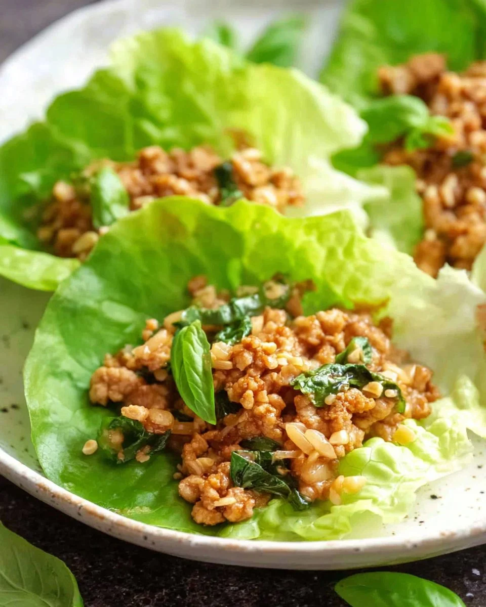 Basil Chicken Lettuce Wraps