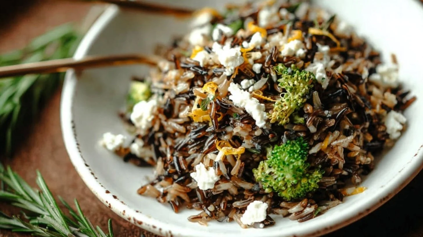 Rosemary Goat Cheese Wild Rice with Lemon Zest