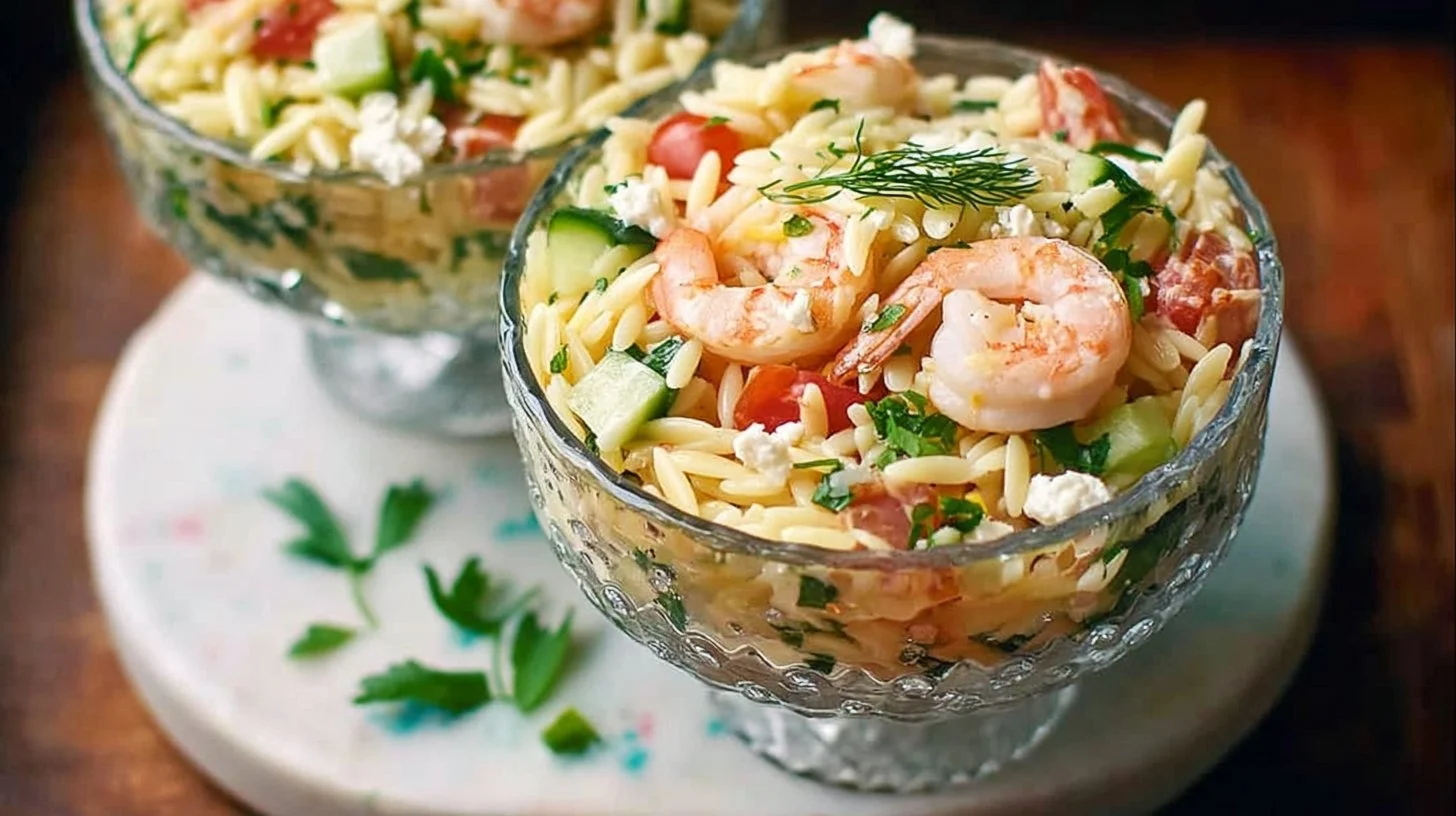 Shrimp and Feta Orzo