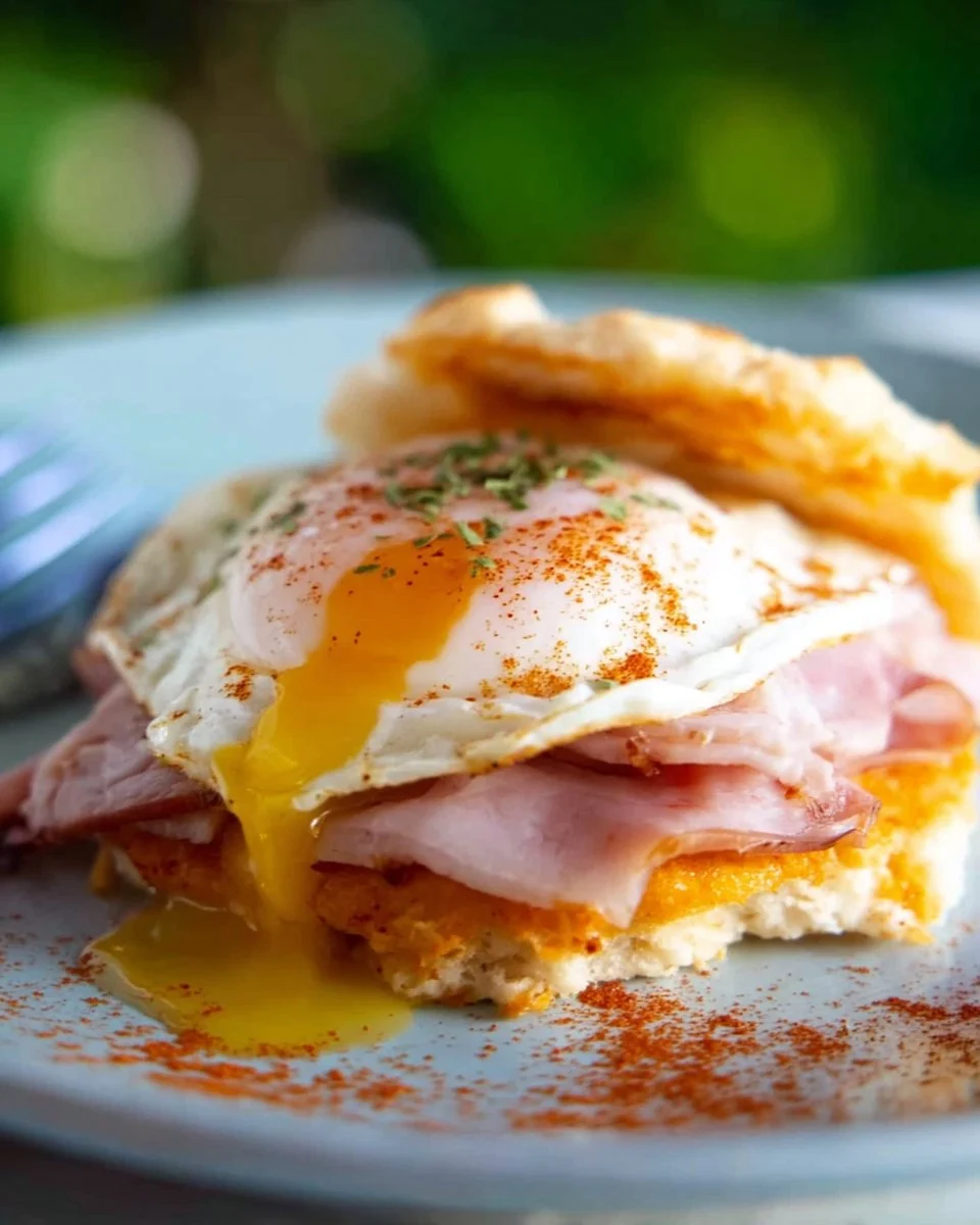 Spicy Corn Cake Breakfast Stack