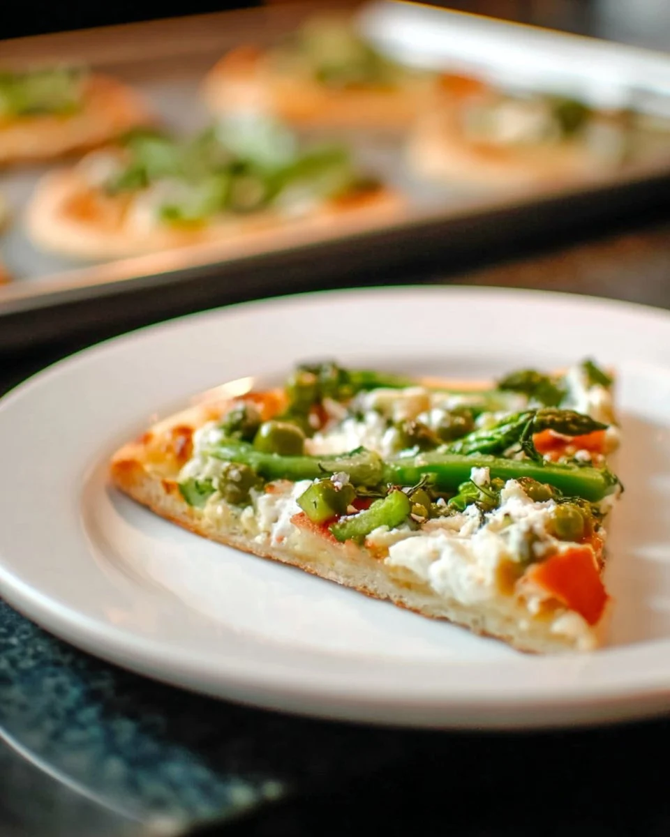 Asparagus, Pea, and Goat Cheese Pizza