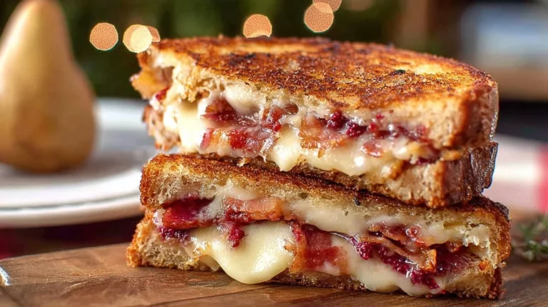 Bacon, Pear, and Raspberry Grilled Cheese