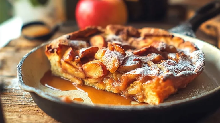 Baked Apple Pancake with Apple Cider Syrup