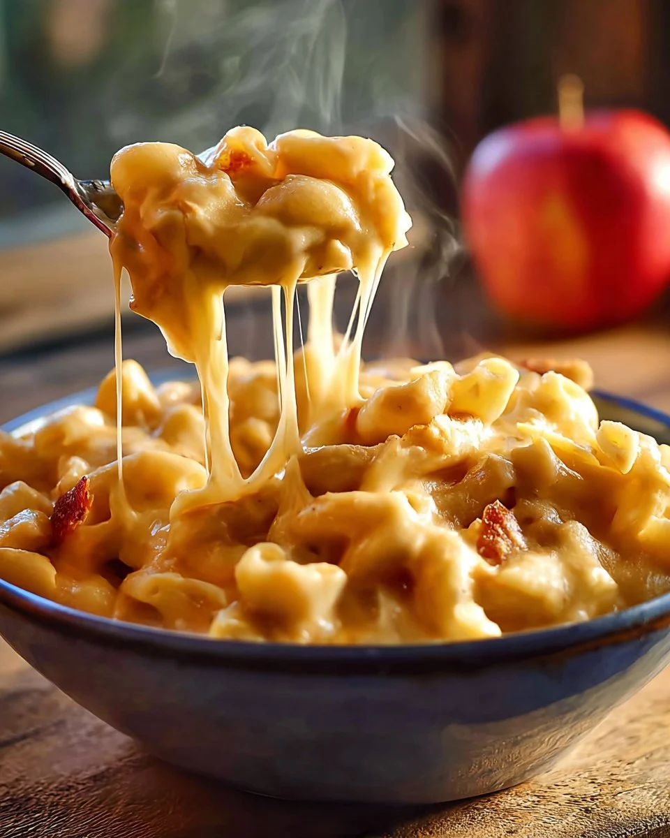 Butternut Squash Mac N’ Cheese With Bacon, Caramelized Onions, And Apples