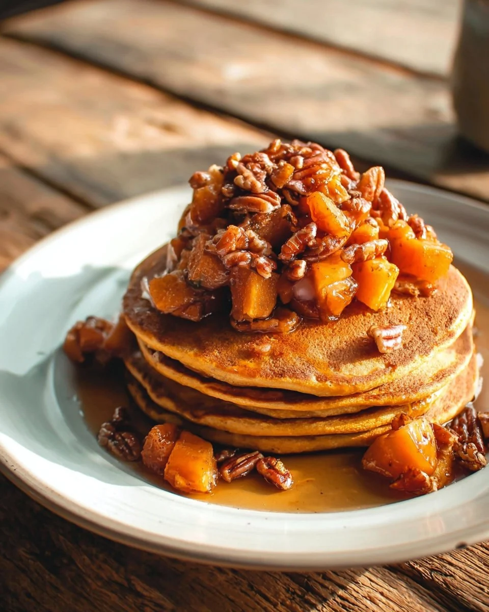 Butternut Squash Pecan Pancakes
