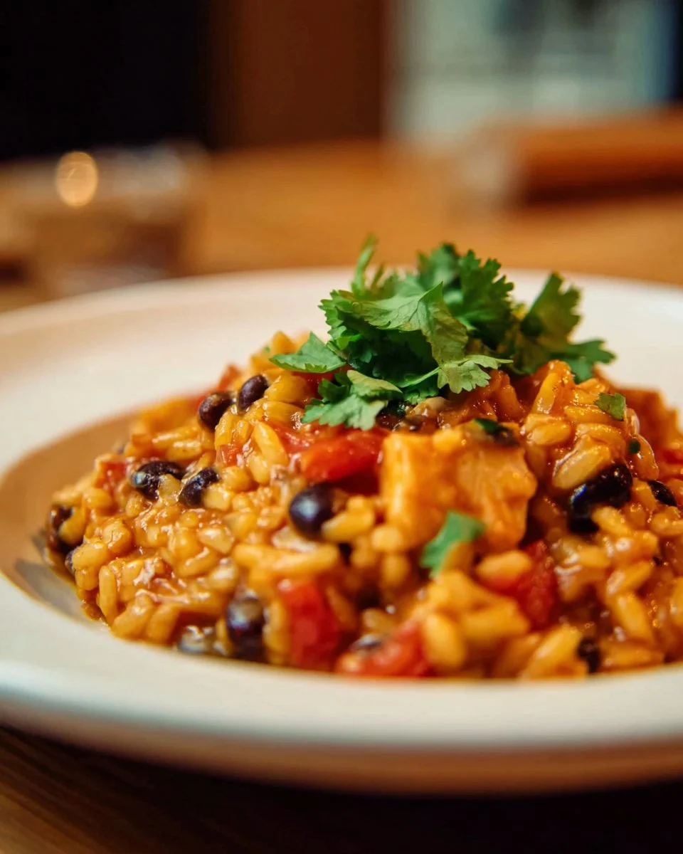 Cheesy Black Bean Risotto