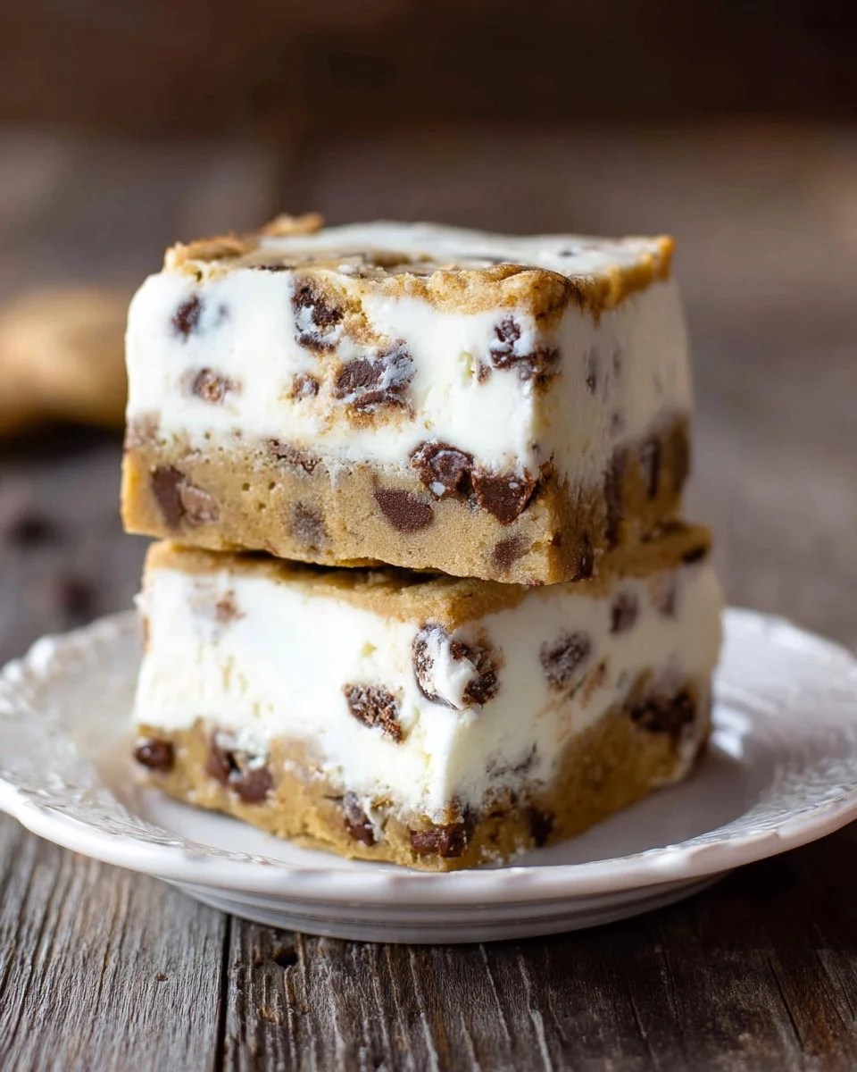 Chocolate Chip Cookie Ice Cream Bars