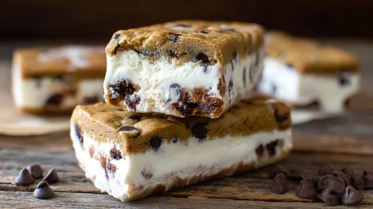 Chocolate Chip Cookie Ice Cream Bars