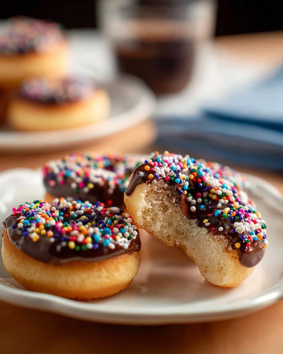 Chocolate Glazed Baked Mini Donuts