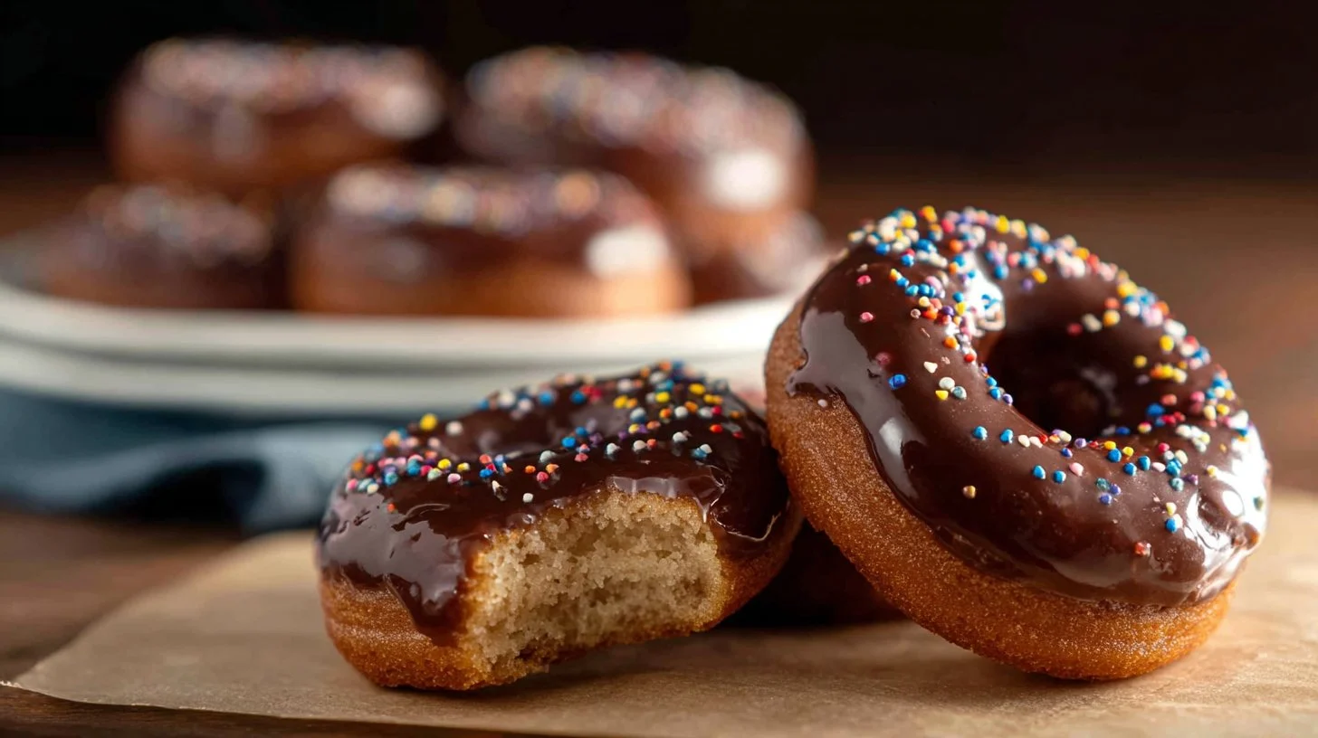 Chocolate Glazed Baked Mini Donuts
