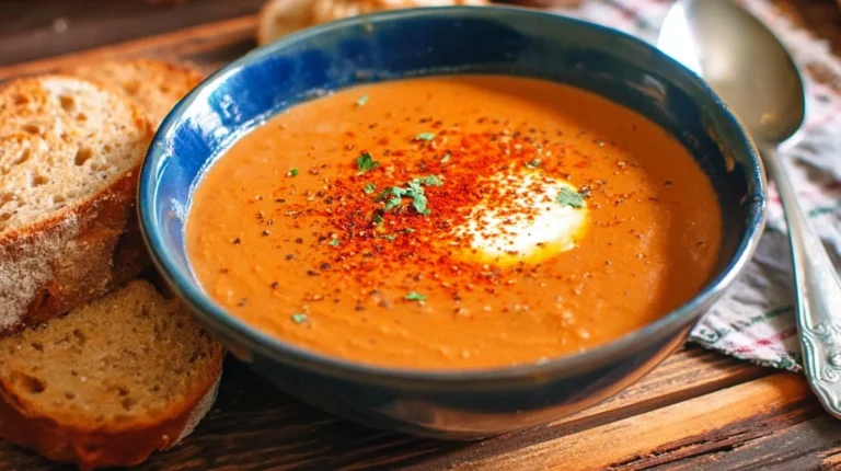 Curry Roasted Red Pepper And Eggplant Soup