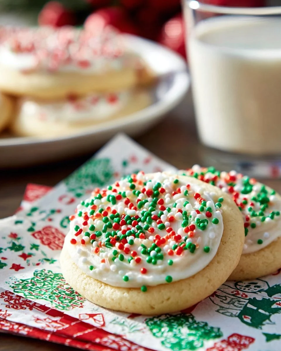 Fluffy Sugar Cookies and Vanilla Frosting