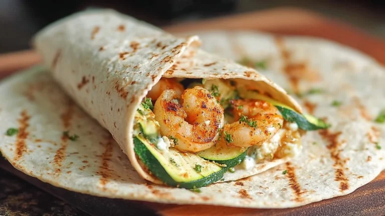 Garlic Shrimp And Zucchini Wrap