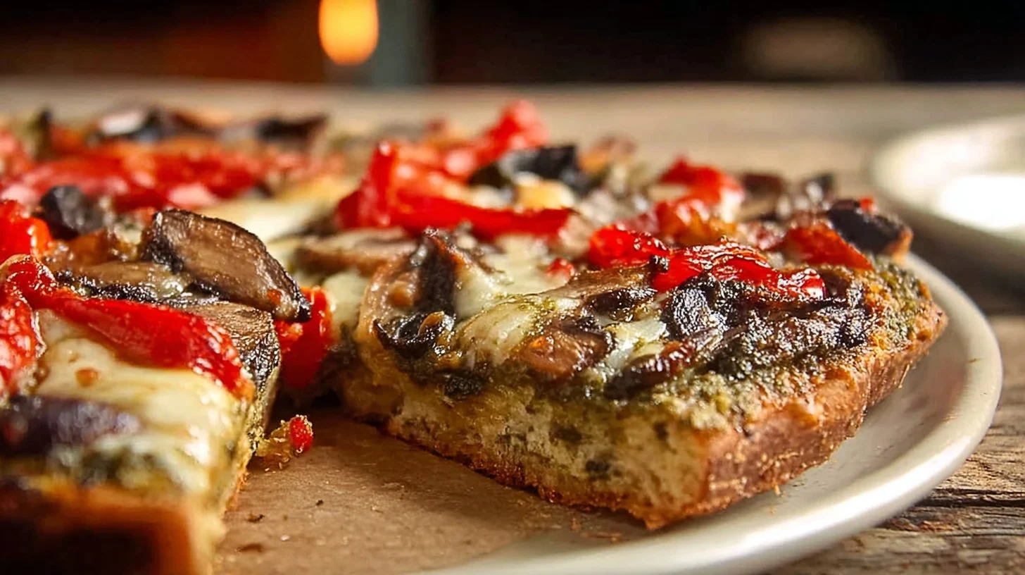 Portobello Red Pepper & Pesto Pizza