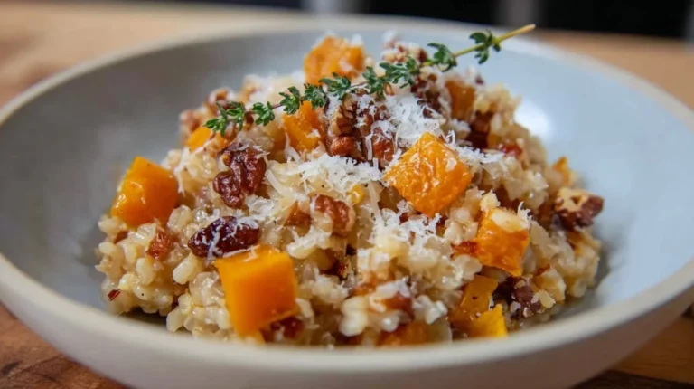 Roasted Butternut Squash Risotto With Sugared Walnuts