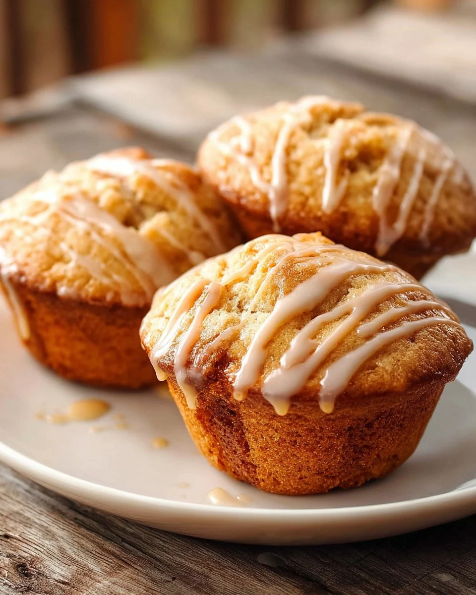 Small Batch Vanilla Glazed Apple Cinnamon Muffins